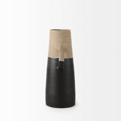Garand Black/Natural Medium Two-Toned Ceramic Jug - Ornate Home