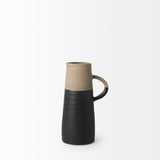 Garand Black/Natural Small Two-Toned Ceramic Jug - Ornate Home