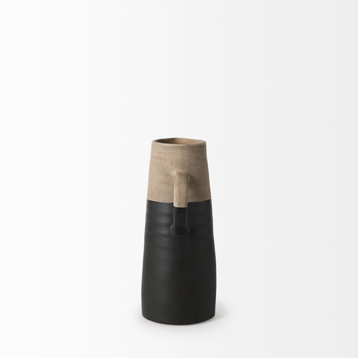 Garand Black/Natural Small Two-Toned Ceramic Jug - Ornate Home