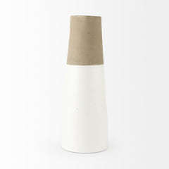Garand White/Natural Large Two-Toned Ceramic Jug - Ornate Home