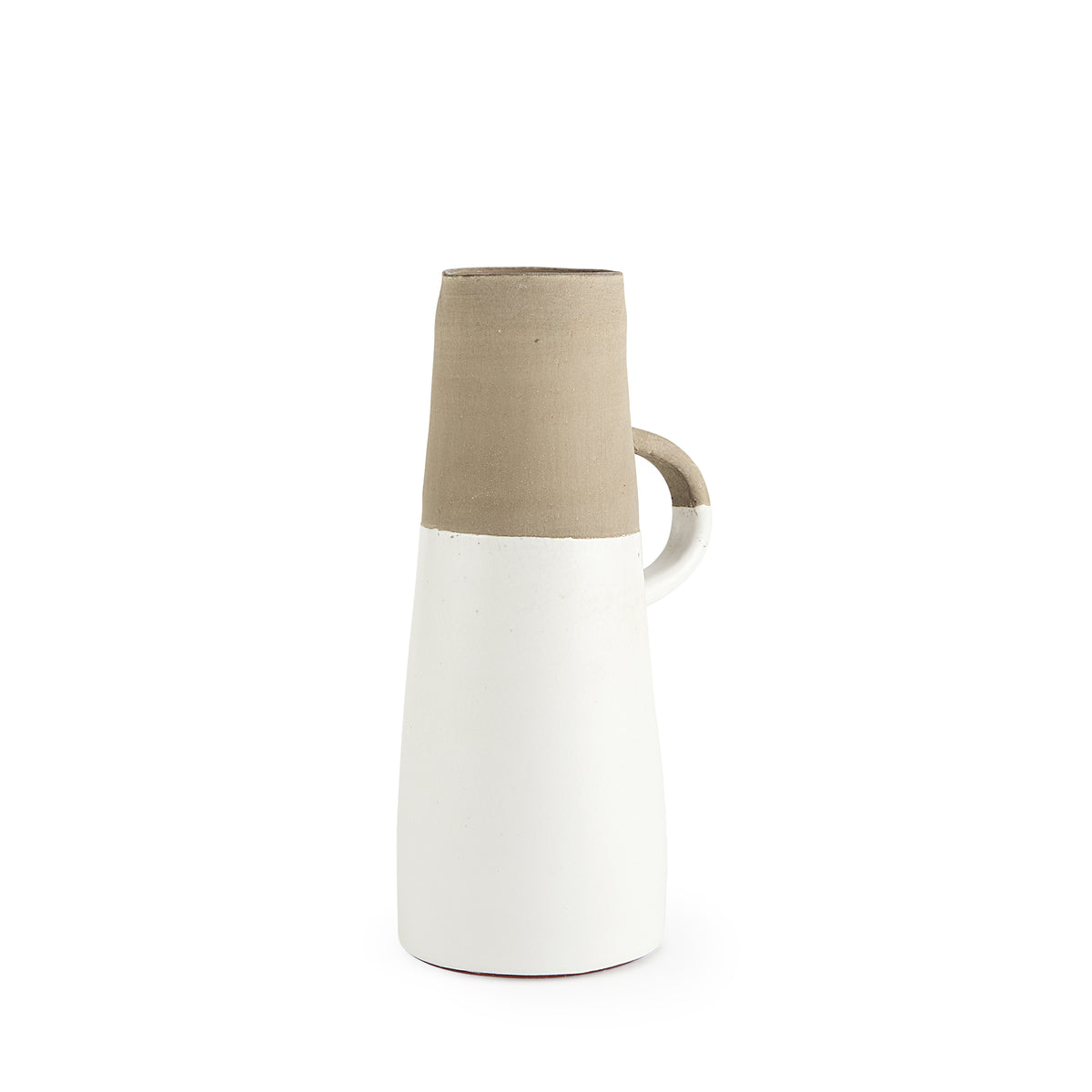 Garand White/Natural Medium Two-Toned Ceramic Jug - Ornate Home