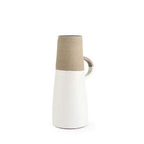 Garand White/Natural Medium Two-Toned Ceramic Jug - Ornate Home