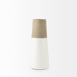Garand White/Natural Medium Two-Toned Ceramic Jug - Ornate Home