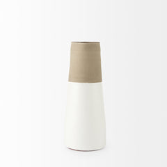 Garand White/Natural Medium Two-Toned Ceramic Jug - Ornate Home