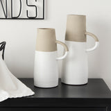 Garand White/Natural Medium Two-Toned Ceramic Jug - Ornate Home