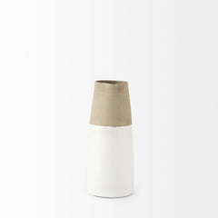Garand White/Natural Small Two-Toned Ceramic Jug - Ornate Home