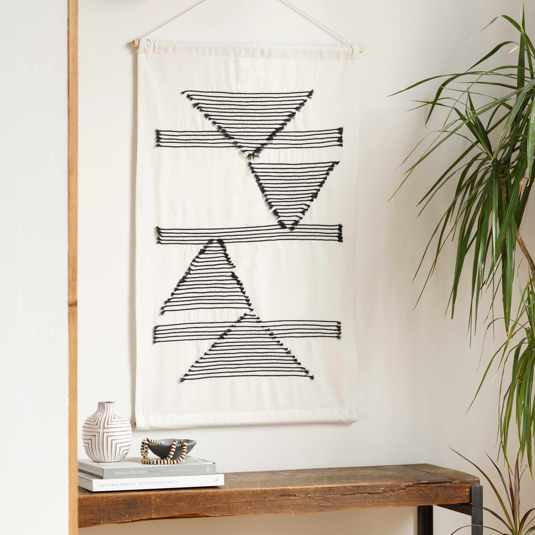 Garber Monochrome Geometric Wall Hanging - Ornate Home