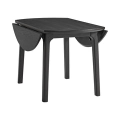Garcia Black 3PC Dining Set with Round Drop Leaf Table and 2 Chairs - Ornate Home
