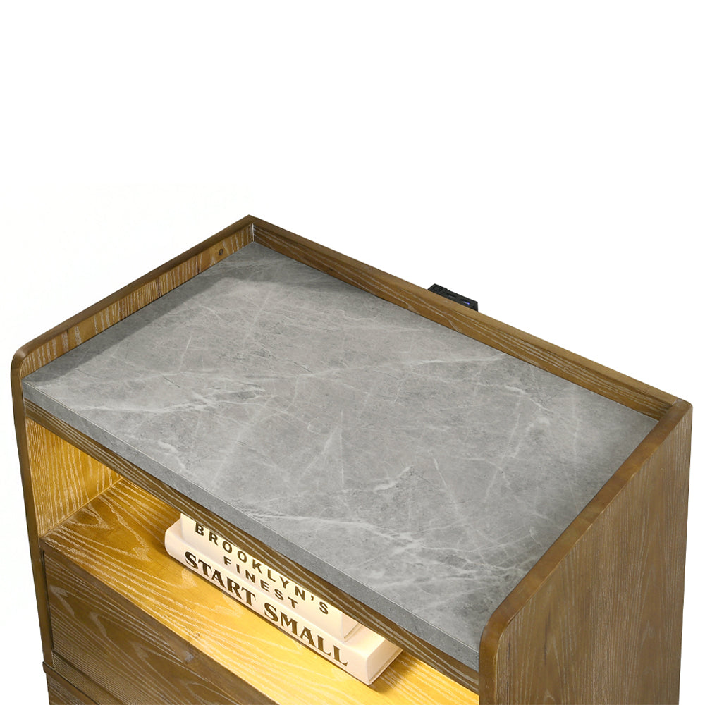 Garcia Light Aspen Brown Nightstand - Ornate Home