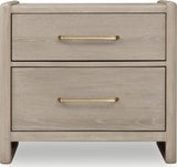 Gardenia Chai Two Drawer Oak Wood Nightstand - Ornate Home