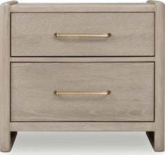Gardenia Chai Two Drawer Oak Wood Nightstand - Ornate Home