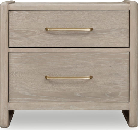 Gardenia Chai Two Drawer Oak Wood Nightstand - Ornate Home