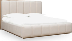 Gardenia Cotton/Chai Wood Frame Upholstered California King Platform Bed - Ornate Home