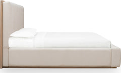 Gardenia Cotton/Chai Wood Frame Upholstered California King Platform Bed - Ornate Home