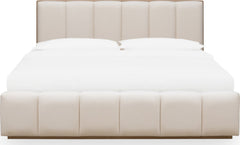 Gardenia Cotton/Chai Wood Frame Upholstered Queen Platform Bed - Ornate Home