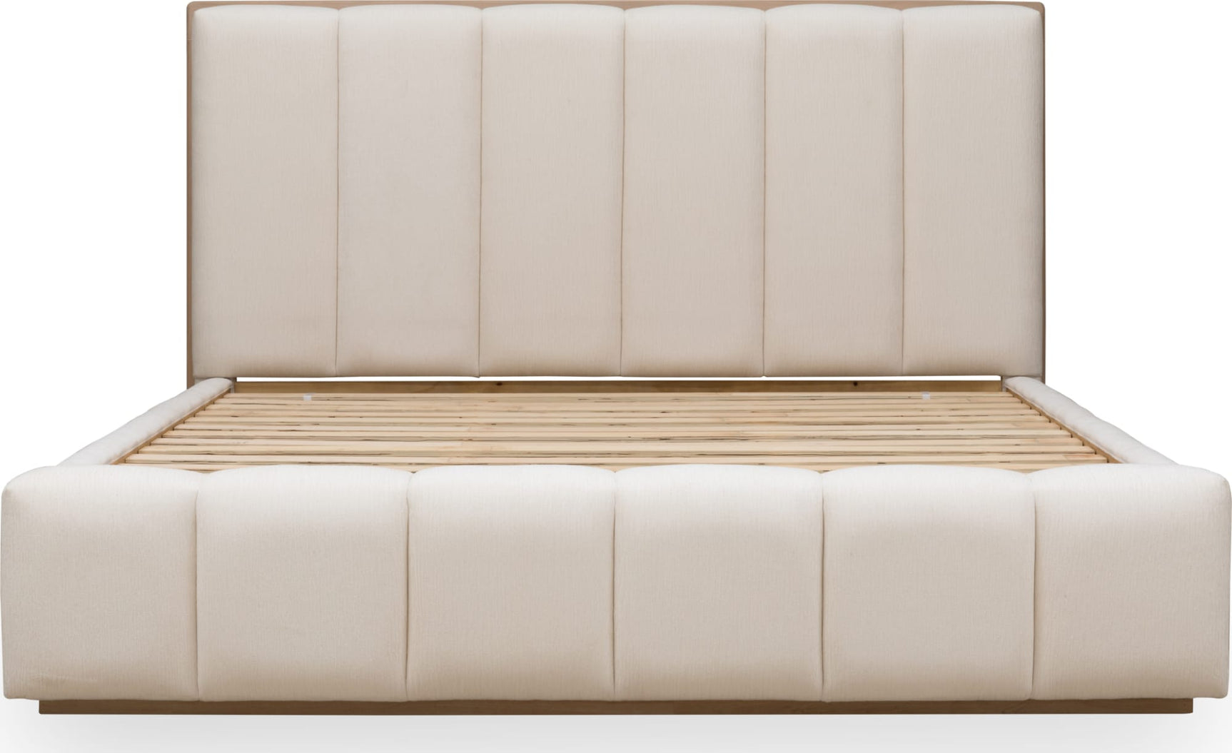 Gardenia Cotton/Chai Wood Frame Upholstered Queen Platform Bed - Ornate Home