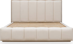 Gardenia Cotton/Chai Wood Frame Upholstered Queen Platform Bed - Ornate Home