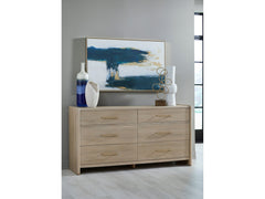 Gardenia Six Drawer Oak Wood Dresser in Chai - Ornate Home