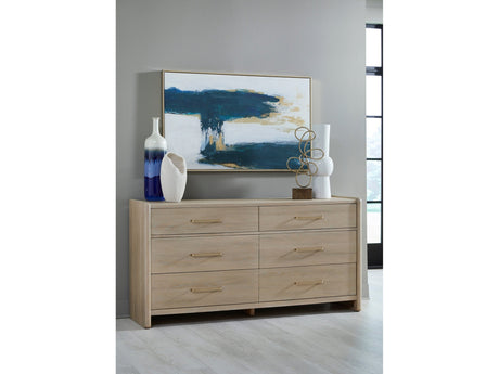 Gardenia Six Drawer Oak Wood Dresser in Chai - Ornate Home