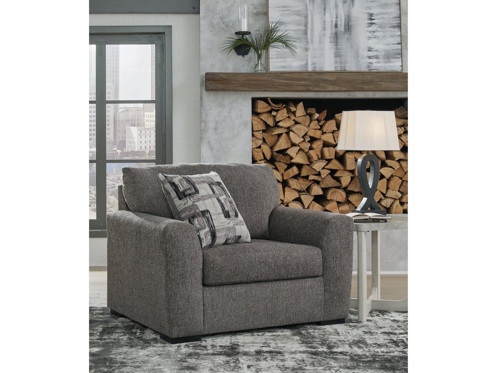 Gardiner Pewter Oversized Chair (Online Special Price) - Ornate Home