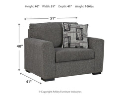 Gardiner Pewter Oversized Chair and Ottoman (Online Special Price) - Ornate Home