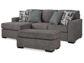 Gardiner Pewter Sofa Chaise and Ottoman (Online Special Price) - Ornate Home