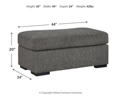 Gardiner Pewter Sofa Chaise and Ottoman - Ornate Home