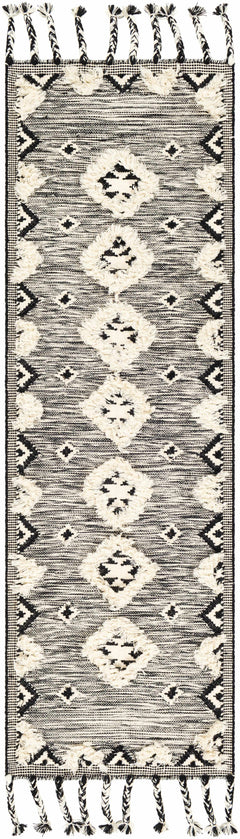 Gardner Cream on Gray Wool Tassel Rug - Clearance - Ornate Home