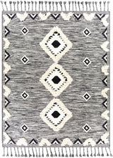Gardner Cream on Gray Wool Tassel Rug - Clearance - Ornate Home