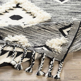 Gardner Cream on Gray Wool Tassel Rug - Clearance - Ornate Home
