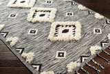 Gardner Cream on Gray Wool Tassel Rug - Clearance - Ornate Home