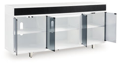 Gardoni White & Black 72" TV Stand - Ornate Home