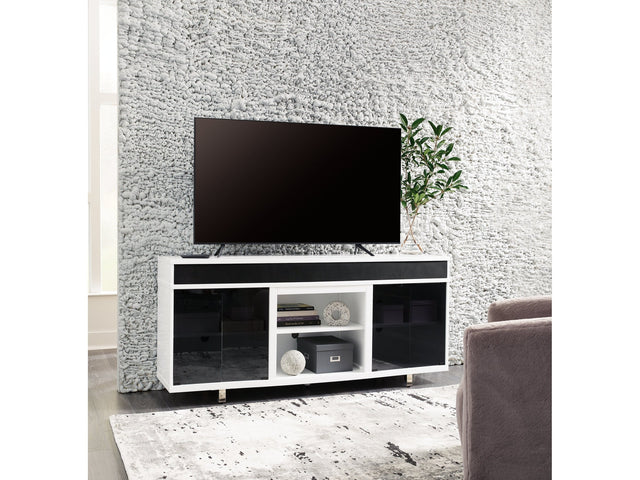 Gardoni White & Black 72" TV Stand - Ornate Home
