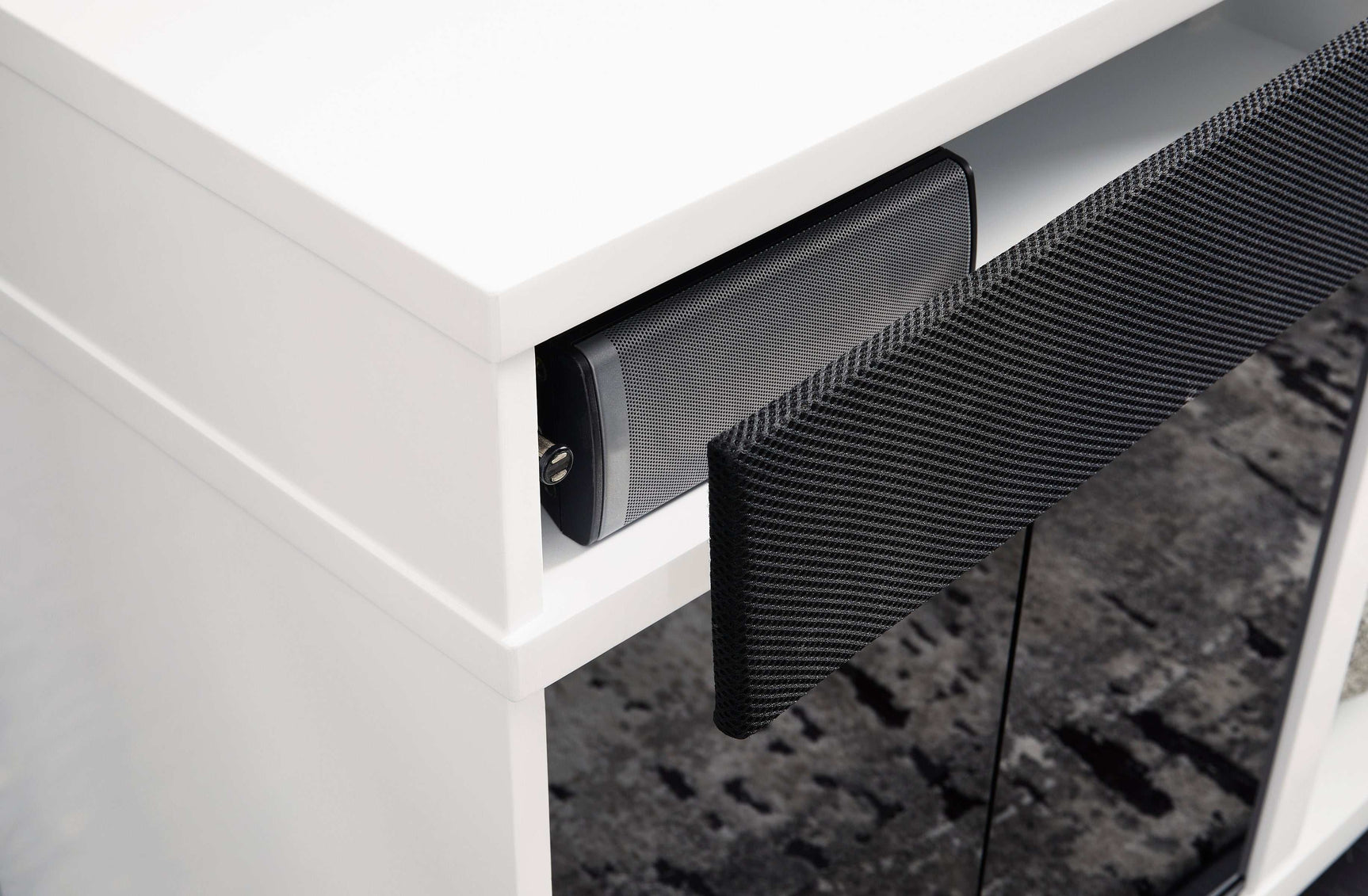 Gardoni White & Black 72" TV Stand w/ Electric Fireplace Insert - Ornate Home