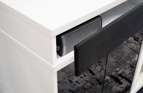 Gardoni White & Black 72" TV Stand w/ Electric Fireplace Insert - Ornate Home