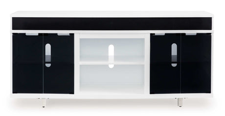 Gardoni White & Black 72" TV Stand w/ Electric Fireplace Insert - Ornate Home