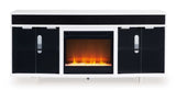 Gardoni White & Black 72" TV Stand w/ Electric Fireplace Insert - Ornate Home