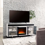 Gardoni White & Black 72" TV Stand w/ Electric Fireplace Insert - Ornate Home