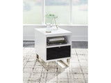 Gardoni White/Black Chairside End Table (Online Special Price) - Ornate Home