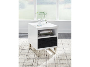 Gardoni White/Black Chairside End Table (Online Special Price) - Ornate Home