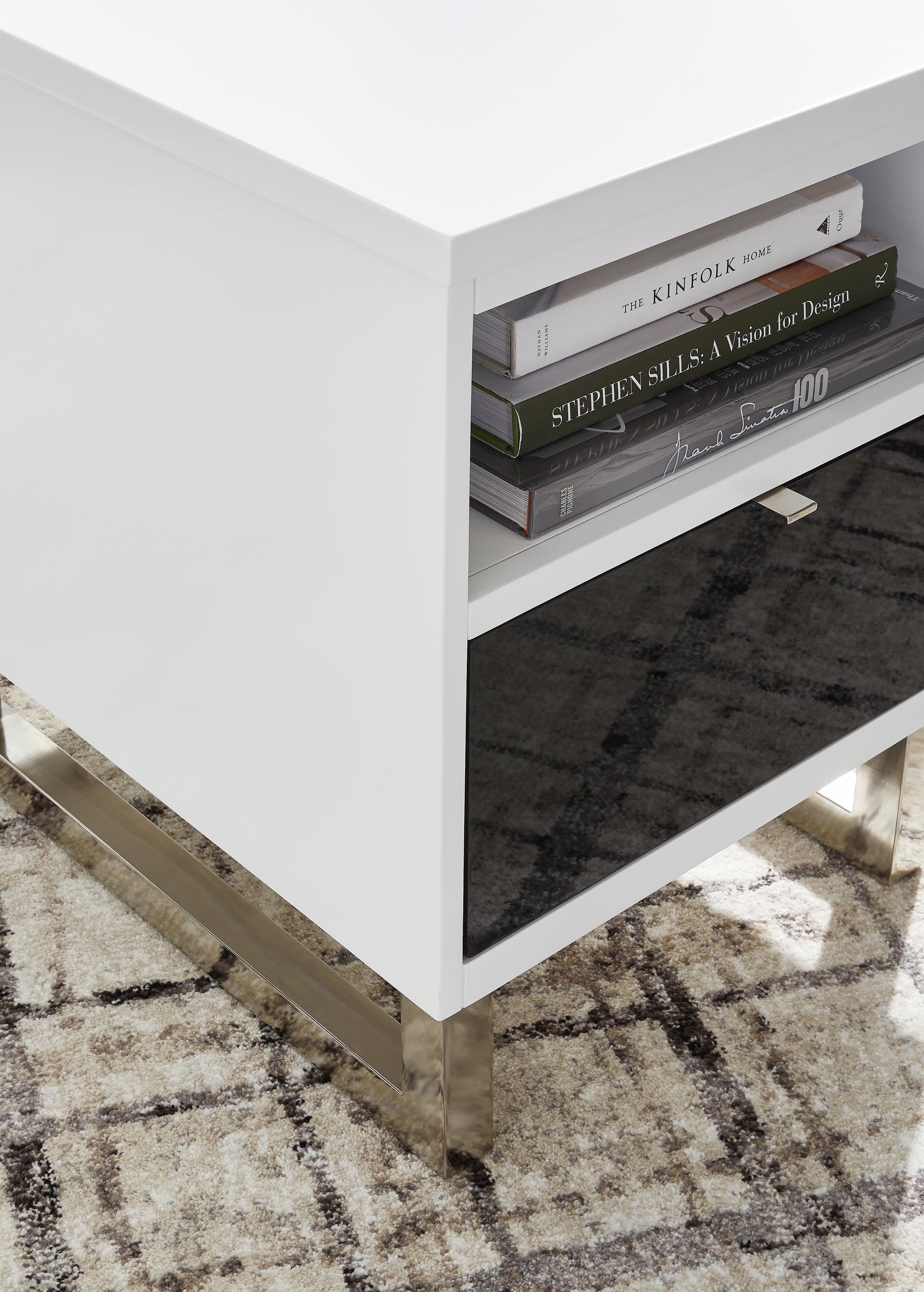 Gardoni White/Black Chairside End Table (Online Special Price) - Ornate Home