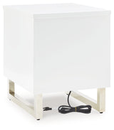 Gardoni White/Black Chairside End Table (Online Special Price) - Ornate Home