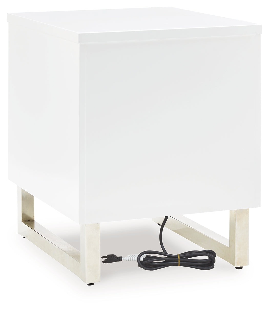 Gardoni White/Black Chairside End Table (Online Special Price) - Ornate Home