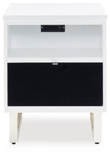 Gardoni White/Black Chairside End Table (Online Special Price) - Ornate Home