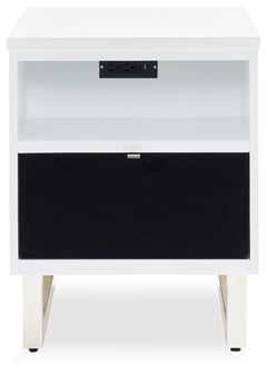 Gardoni White/Black Chairside End Table - Ornate Home