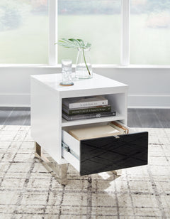Gardoni White/Black Chairside End Table - Ornate Home