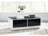 Gardoni White/Black Coffee Table - Ornate Home