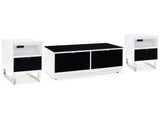 Gardoni White/Black Coffee Table and 2 Chairside End Tables (Online Special Price) - Ornate Home