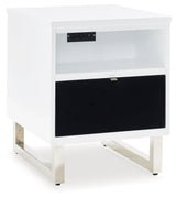 Gardoni White/Black Coffee Table and 2 Chairside End Tables (Online Special Price) - Ornate Home