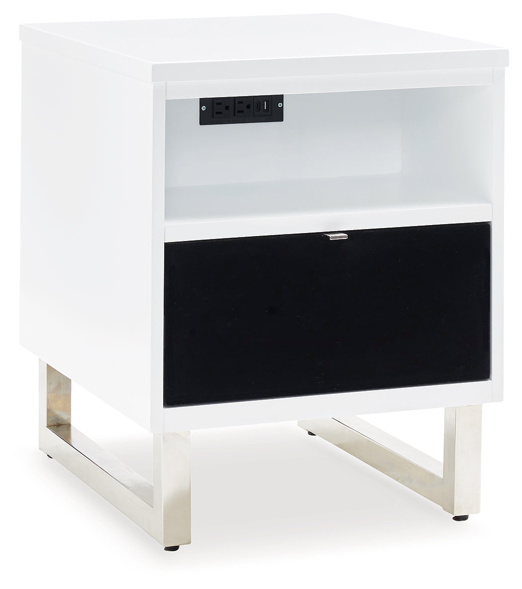 Gardoni White/Black Coffee Table and 2 Chairside End Tables (Online Special Price) - Ornate Home